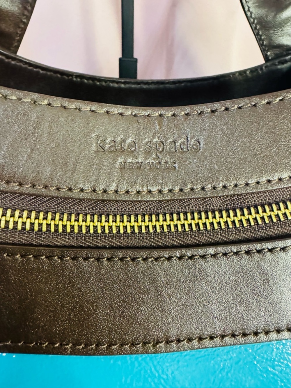 Kate Spade ♠️ Turquoise & Brown RARE combo color - Picture 4 of 15